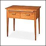 White Oak 2 Drawer Table with Slide Out Desk Top - click for details