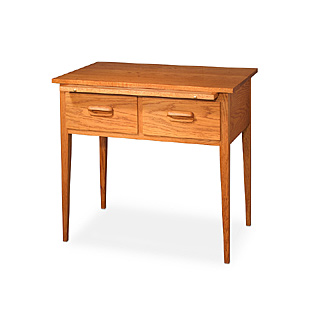 White Oak 2 Drawer Table with Slide Out Desk Top