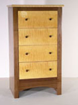 4 Drawer Walnut Chest with Quilted Fronts - click for details